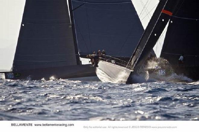 Bella Mente races against competitors during the 2013 Mini Maxi Rolex World Championship ©  Jesus Renedo http://www.sailingstock.com